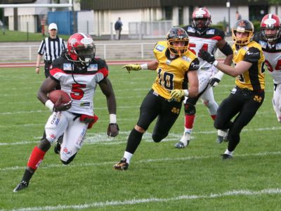 Siegestanz von Marburgs Head Coach bei 31:10 gegen München